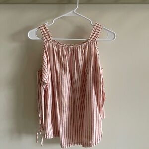 Madewell Red and White Striped Blouse